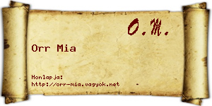 Orr Mia névjegykártya